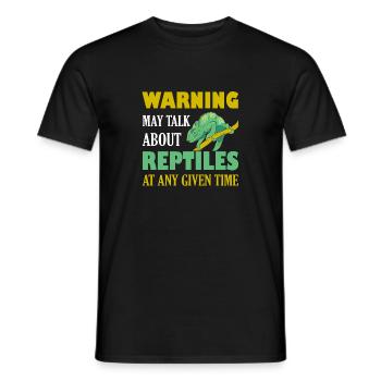 Avertissement peut parler de reptiles Lizard Lover - T-shirt homme - noir - Devant - AI Model Male 178 light (178cm)