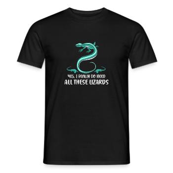 Yes, I Really Do Need All These Lizards Lizard Lov - Men's T-Shirt - black - Front - AI Model Male 178 light (178cm)