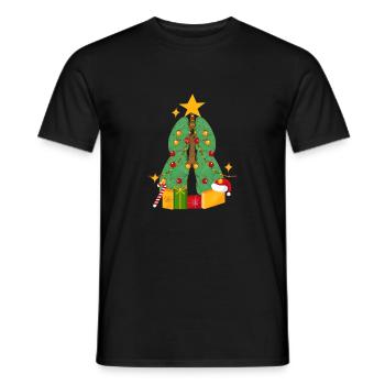 Lung Christmas Tree Breathing Therapy Xmas Therapist - Men's T-Shirt - black - Front - AI Model Male 178 light (178cm)