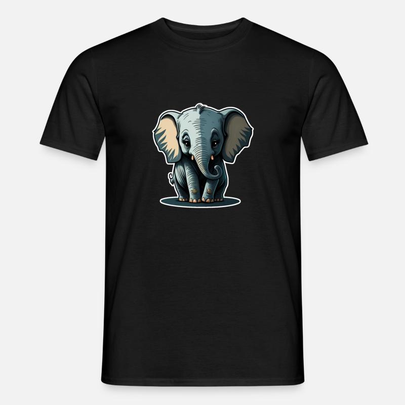 Mignon bébé éléphant éléphant - T-shirt homme - noir