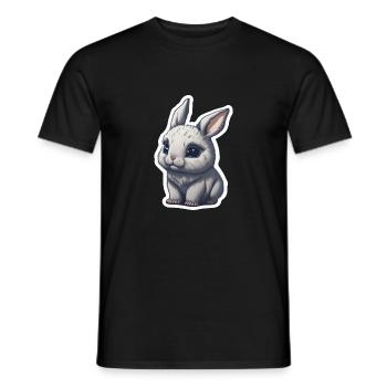 Hase Kaninchen Häschen Bunny Schlappohr - Männer T-Shirt - Schwarz - Vorne - AI Model Male 178 light (178cm)