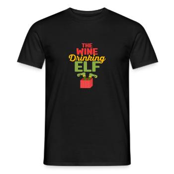 Der Wein trinkende Elf Passende Familiengruppe - Männer T-Shirt - Schwarz - Vorne - AI Model Male 178 light (178cm)
