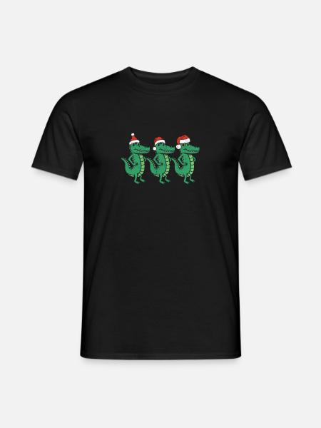3 Crocodiles de Noël Père Noël Noël - T-shirt homme - noir
