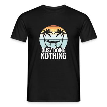 Busy Doing Nothing Hängematte Entspannt Glücklich - Männer T-Shirt - Schwarz - Vorne - AI Model Male 178 light (178cm)