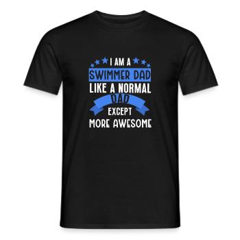 Swimmer dad funny gift father's day - T-shirt homme - noir - Devant - AI Model Male 178 light (178cm)