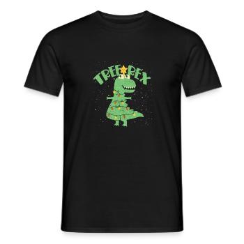Arbre Rex Dinosaure Pyjama de Noël Noël - T-shirt homme - noir - Devant - AI Model Male 178 light (178cm)