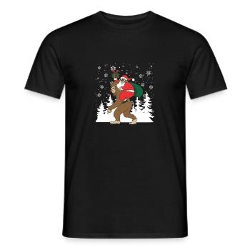 Weihnachtsmann Reiten Bigfoot Sasquatch Funny - Männer T-Shirt - Schwarz - Vorne - AI Model Male 178 light (178cm)