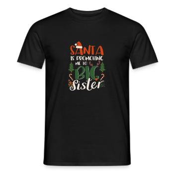 Der Weihnachtsmann befördert mich zur großen - Männer T-Shirt - Schwarz - Vorne - AI Model Male 178 light (178cm)