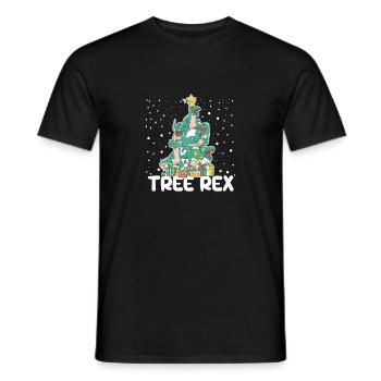 Weihnachten Dinosaurier Baum Rex Pyjamas Lustige - Männer T-Shirt - Schwarz - Vorne - AI Model Male 178 light (178cm)