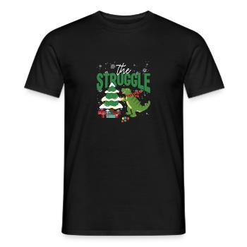 Der Kampf Funny Dinosaurier Weihnachtsbaum Rex - Männer T-Shirt - Schwarz - Vorne - AI Model Male 178 light (178cm)