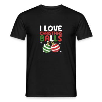 I Love Christmas Balls Merry Christmas - Men's T-Shirt - black - Front - AI Model Male 178 light (178cm)