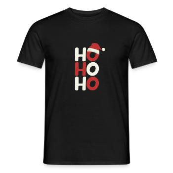 Ho Ho Ho Chapeau de Père Noël Vacances de Noël - T-shirt homme - noir - Devant - AI Model Male 178 light (178cm)