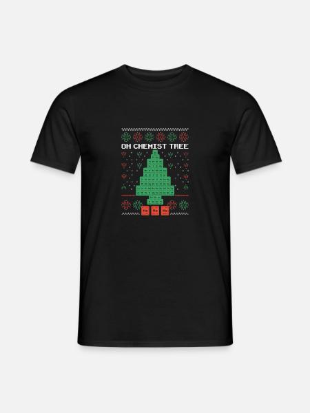 Oh Chemist Tree Frohe Weihnachten Hässlicher - Männer T-Shirt - Schwarz