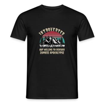 Funny Introvert Quotes T-Shirt - Men's T-Shirt - black - Front - AI Model Male 178 light (178cm)