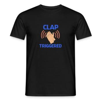 Clap Triggered Gag Comedian Funny Prank Joke Humor - Men's T-Shirt - black - Front - AI Model Male 178 light (178cm)