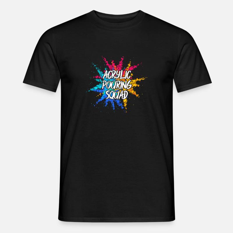 DIY Malerei Farbgießen - Männer T-Shirt - Schwarz