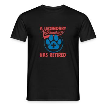 A Legendary Veterinarian Has Retired Vet Tech Doct - Men's T-Shirt - black - Front - AI Model Male 178 light (178cm)