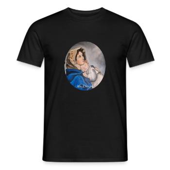 Marie à l’Enfant, peinte par Art(ist)Design - T-shirt homme - noir - Devant - AI Model Male 178 light (178cm)