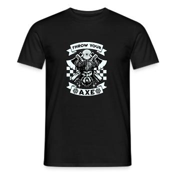 Axe Throwing Vikings - Men's T-Shirt - black - Front - AI Model Male 178 light (178cm)