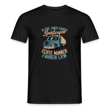 Echte Männer fahren LKW Fahrer - Männer T-Shirt - Schwarz - Vorne - AI Model Male 178 light (178cm)