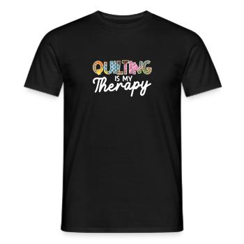 Quilting is my therapy Seamstress Sewing Quilter - Men's T-Shirt - black - Front - AI Model Male 178 light (178cm)