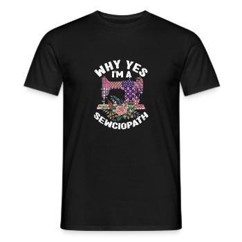 Warum Ja, ich bin ein Sewciopath Lustig Nähen - Männer T-Shirt - Schwarz - Vorne - AI Model Male 178 light (178cm)