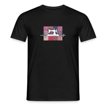 Quilter heartbeat couture matelassage couture couture couture plus proche - T-shirt homme - noir - Devant - AI Model Male 178 light (178cm)