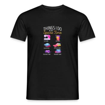 Ce que je fais pendant mon temps libre Passe-temps de couture - T-shirt homme - noir - Devant - AI Model Male 178 light (178cm)
