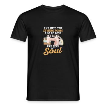 I go to the sewing room to my mind - Men's T-Shirt - black - Front - AI Model Male 178 light (178cm)