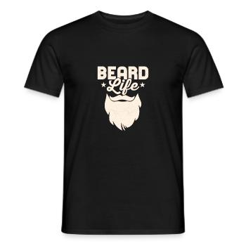 Barbe Vie Visage Pilosité Homme Barbu - T-shirt homme - noir - Devant - AI Model Male 178 light (178cm)
