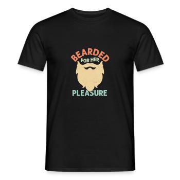 Barbu pour son plaisir Visage Cheveux Barbu Homme - T-shirt homme - noir - Devant - AI Model Male 178 light (178cm)