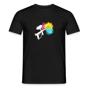 Paintball Gun Silhouette Airsoft Fan Painting - Men's T-Shirt - black - Front - AI Model Male 178 light (178cm)