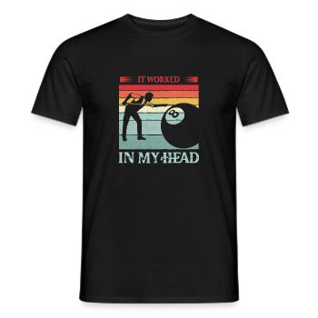 Cela a fonctionné dans ma tête Billard Billard Joueur - T-shirt homme - noir - Devant - AI Model Male 178 light (178cm)