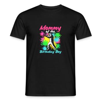 Mom of Birthday Boy Girl Paintball Matching - Men's T-Shirt - black - Front - AI Model Male 178 light (178cm)