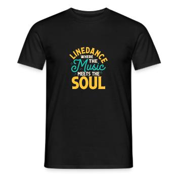 Danse en ligne où la musique rencontre le western soul - T-shirt homme - noir - Devant - AI Model Male 178 light (178cm)