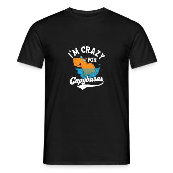 I'm Crazy For Capybaras Capybara Mammal - Männer T-Shirt - Schwarz - Vorne - AI Model Male 178 light (178cm)