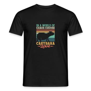 In A World Of Chaos Choose Capybara Love Capibara - Männer T-Shirt - Schwarz - Vorne - AI Model Male 178 light (178cm)