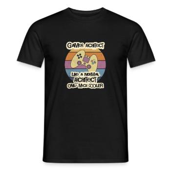 T-shirt Gamer Architect, Chemise d’architecture, Archi - T-shirt homme - noir - Devant - AI Model Male 178 light (178cm)