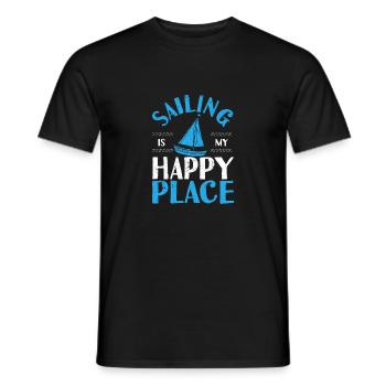 La voile est mon lieu de bonheur Drôle de navigation de plaisance - T-shirt homme - noir - Devant - AI Model Male 178 light (178cm)