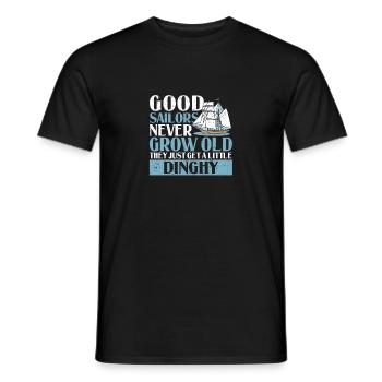 Good sailors never get old Sailing Sailboat Sail - Men's T-Shirt - black - Front - AI Model Male 178 light (178cm)