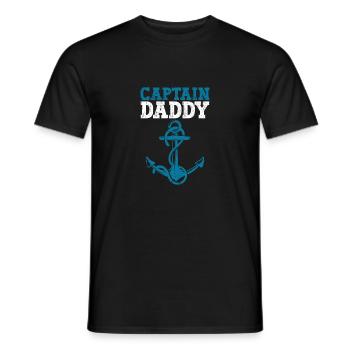 Captain Daddy Anchor Funny Sailor Daddy Sailing - Men's T-Shirt - black - Front - AI Model Male 178 light (178cm)