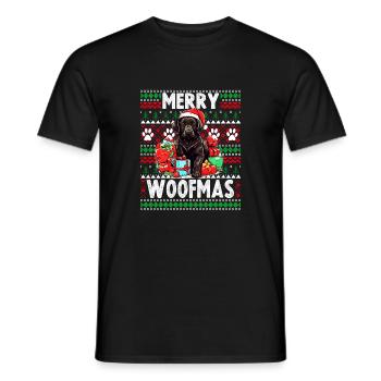 Fur Parent Christmas - Black Labrador Lover Ugly C - Men's T-Shirt - black - Front - AI Model Male 178 light (178cm)