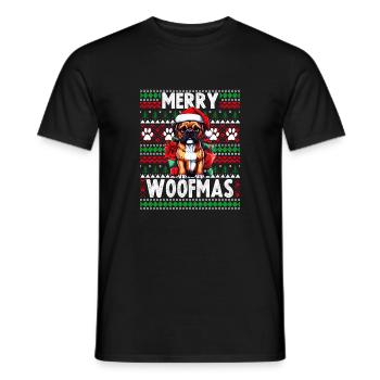 Pelzeltern Weihnachten - Boxer Hundeliebhaber Hässlicher Christus - Männer T-Shirt - Schwarz - Vorne - AI Model Male 178 light (178cm)