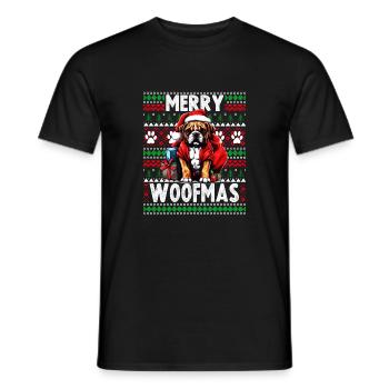 Passendes Pyjama-Oberteil für Familien - Ugly Christmas Dog Bo - Männer T-Shirt - Schwarz - Vorne - AI Model Male 178 light (178cm)