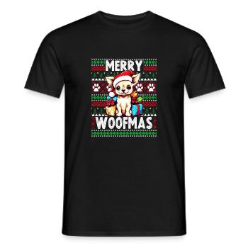 Top de pyjama familial assorti - Chien de Noël moche Ch - T-shirt homme - noir - Devant - AI Model Male 178 light (178cm)