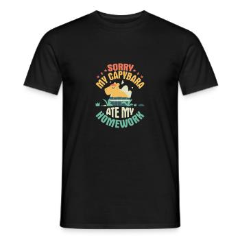 Désolé, mon capybara a mangé mes devoirs Capibara propriétaire - T-shirt homme - noir - Devant - AI Model Male 178 light (178cm)