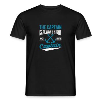 The captain is always right Funny boat sail - Men's T-Shirt - black - Front - AI Model Male 178 light (178cm)