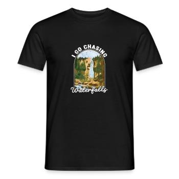 Je vais chasser une cascade en plein air amusant - T-shirt homme - noir - Devant - AI Model Male 178 light (178cm)