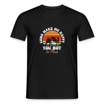 Cows Make Me Happy You Not So Much Funny Cow - Men's T-Shirt - black - Front - AI Model Male 178 light (178cm)
