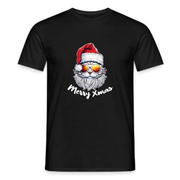 chat noel - joyeux noel - T-shirt homme - noir - Devant - AI Model Male 178 light (178cm)